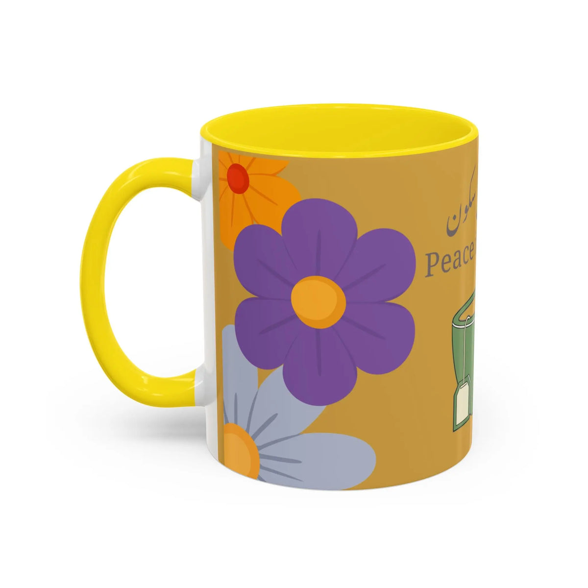 Sukoon in every sip-Accent -Chai /Coffee Mug — “Peace in Every Sip” Floral Tea Cup-Gift just for you! Printify