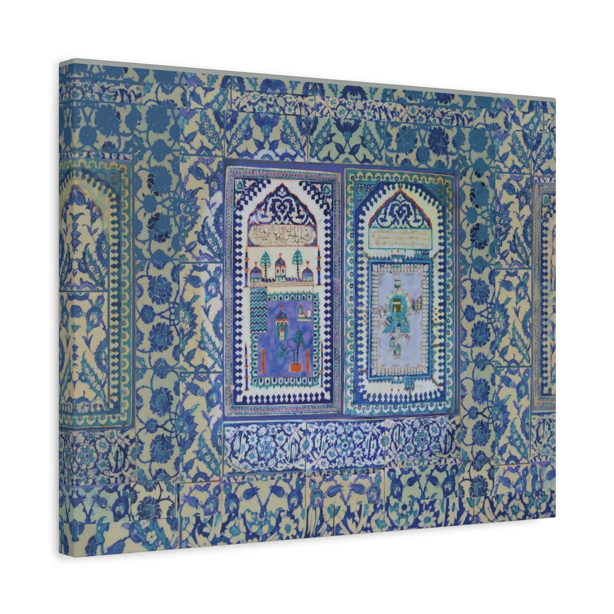 Makkah &amp; Madinah Ottoman Iznik Tile Art - Islamic Wall Art Print - SZHeritage