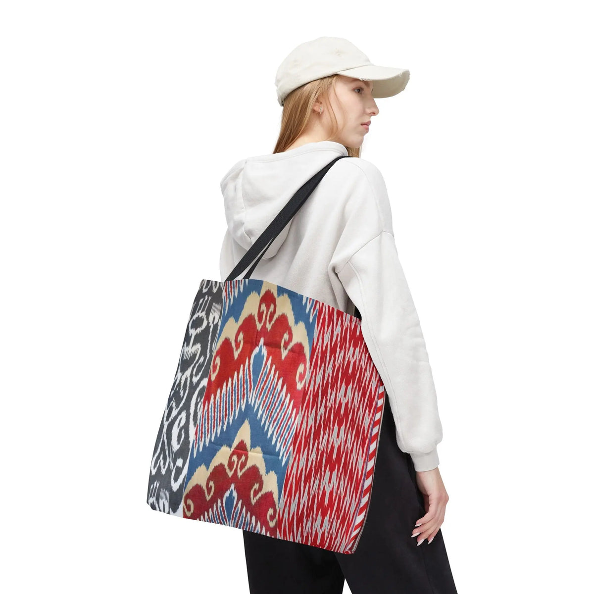 Boho Ikat Tribal Tote Bag - Ethnic Chevron Canvas Bag - SZHeritage