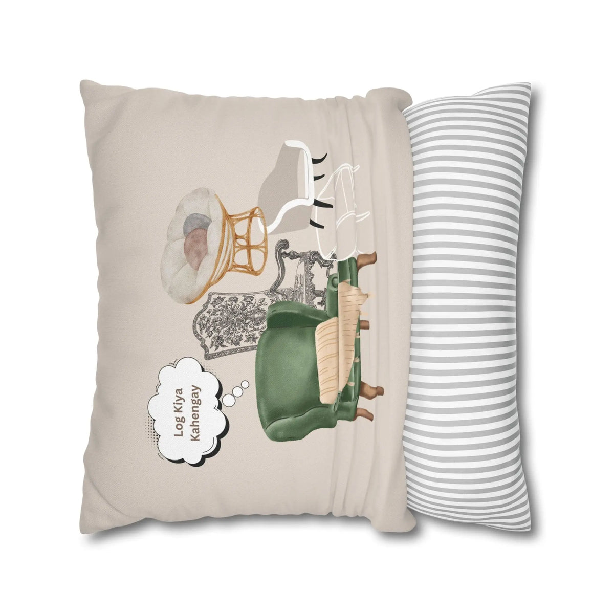 Log Kya Kahenge Cushion Cover – Desi Quote Home Decor Pillow – SZHeritage