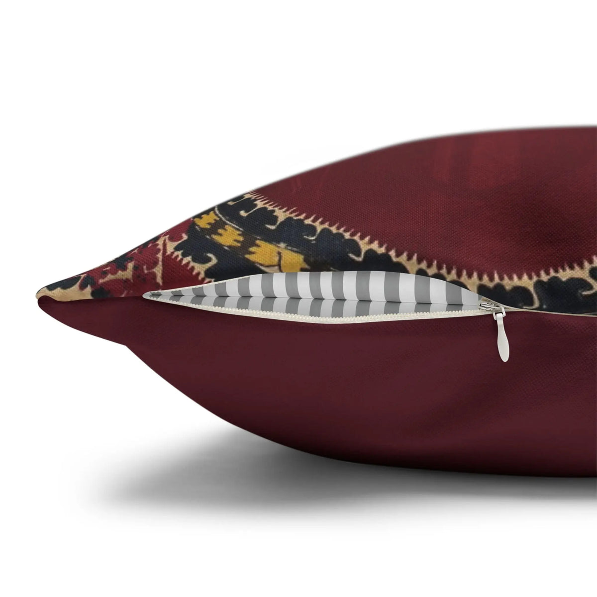 Ottoman Medallion Cushion Cover - Maroon Gold Heritage Throw Pillow - SZHeritage
