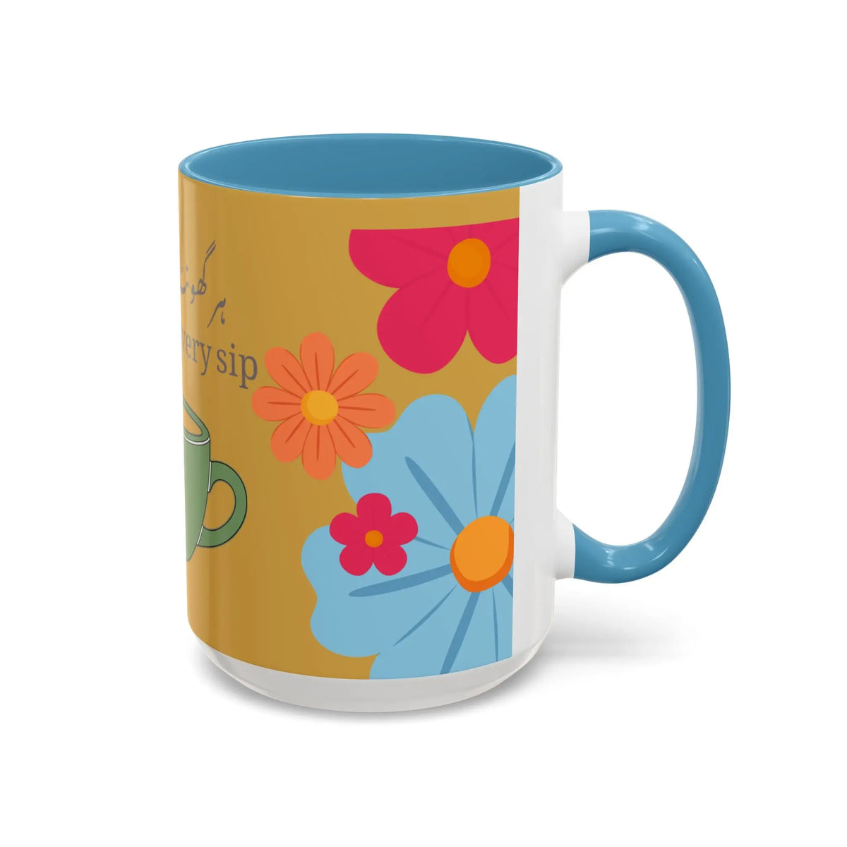 Sukoon in every sip-Accent -Chai /Coffee Mug — “Peace in Every Sip” Floral Tea Cup-Gift just for you! Printify