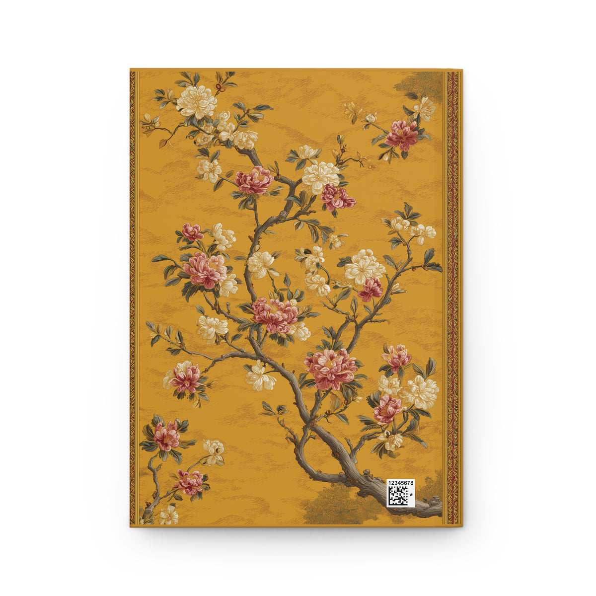 Plum Blossom Botanical Journal - Vintage Mustard Hardcover Notebook - SZHeritage