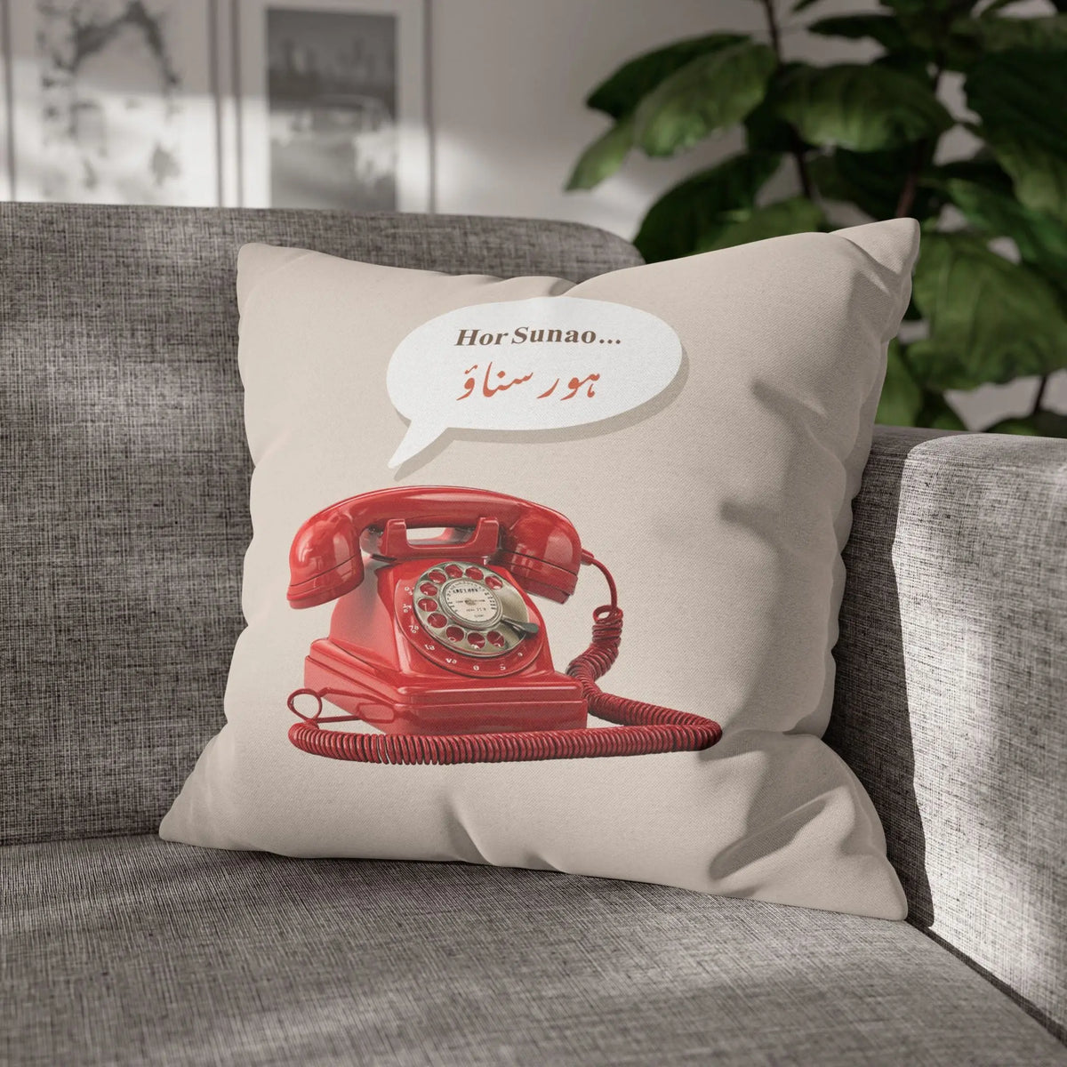 Hor Sunao Cushion Cover – Funny Desi Quote Pillow Decor – SZHeritage