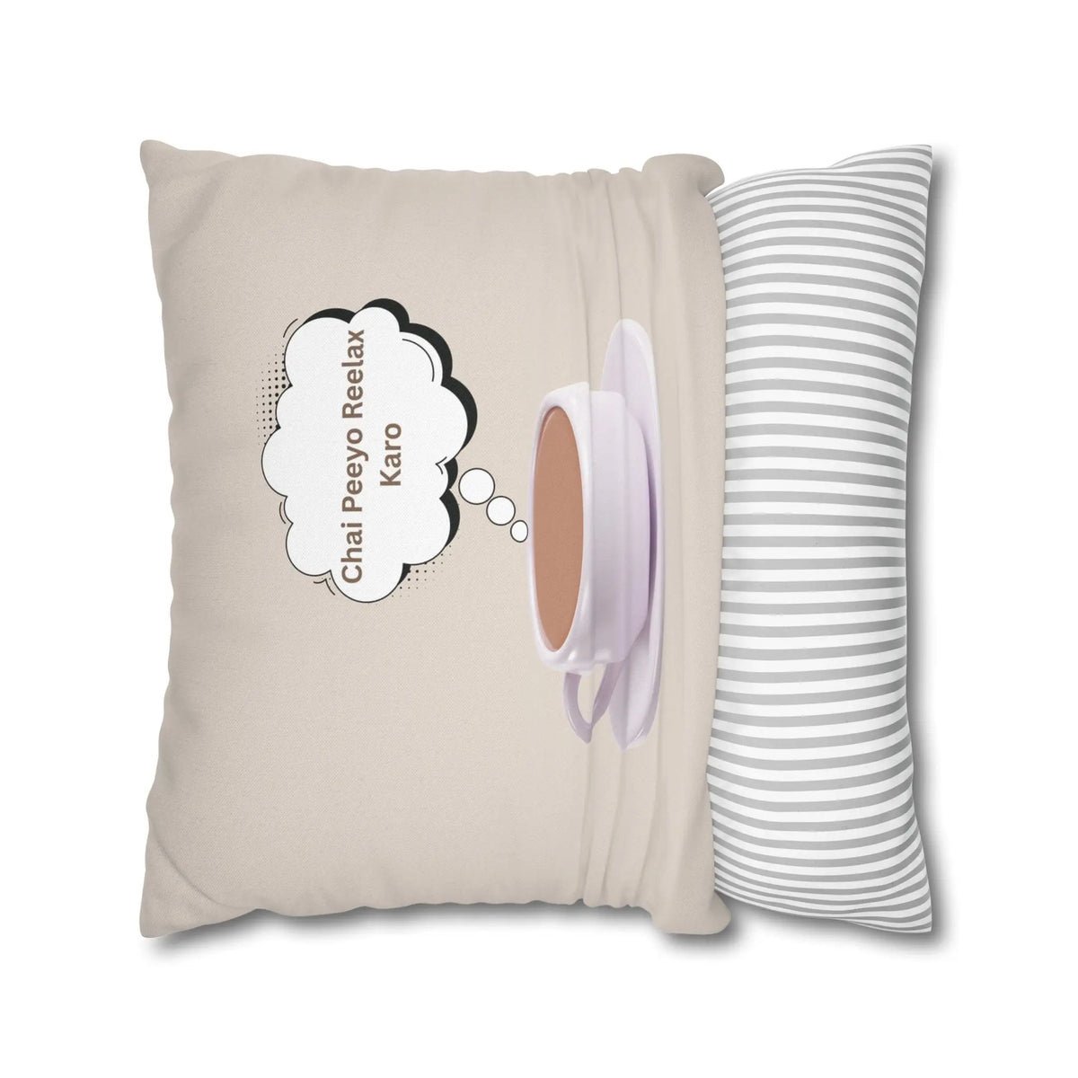 Drink Tea and Relax – Relax Mood – Chai Piyo Relax Karo Cushion  Cover– South Asian Home Decor Printify