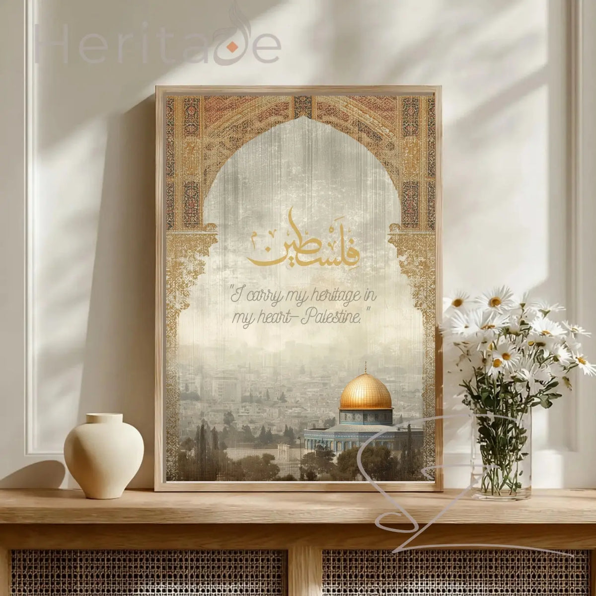 Heritage in My Heart Palestine Poster - Islamic Solidarity Wall Art - SZHeritage