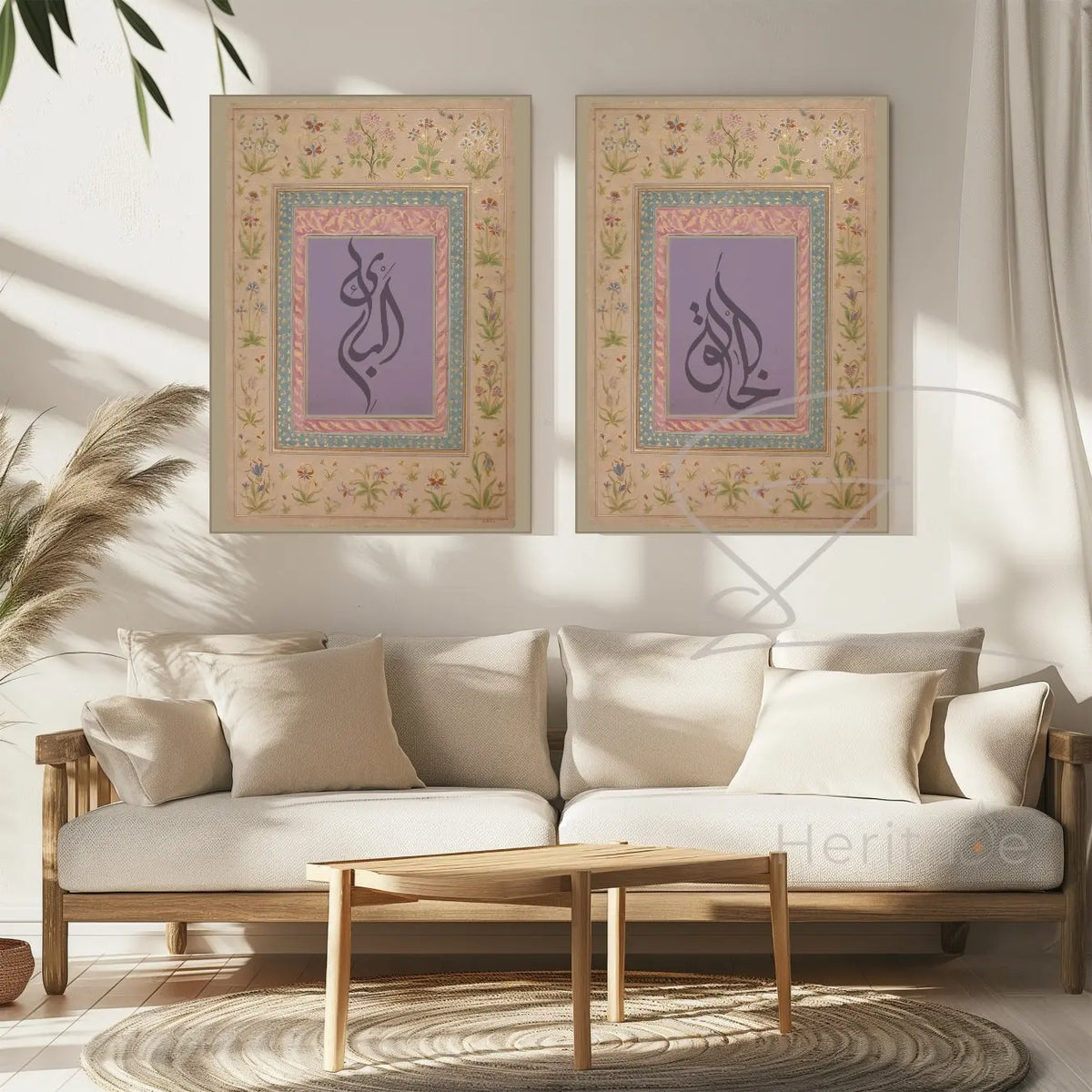 Al Khaaliq-Al Baari-Group Art- Islamic Calligraphy - Stretched Canvas Printify