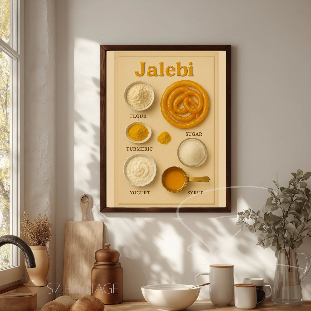 Jalebi Retro Kitchen Poster - Bold Desi Heritage Dessert Wall Art - SZHeritage