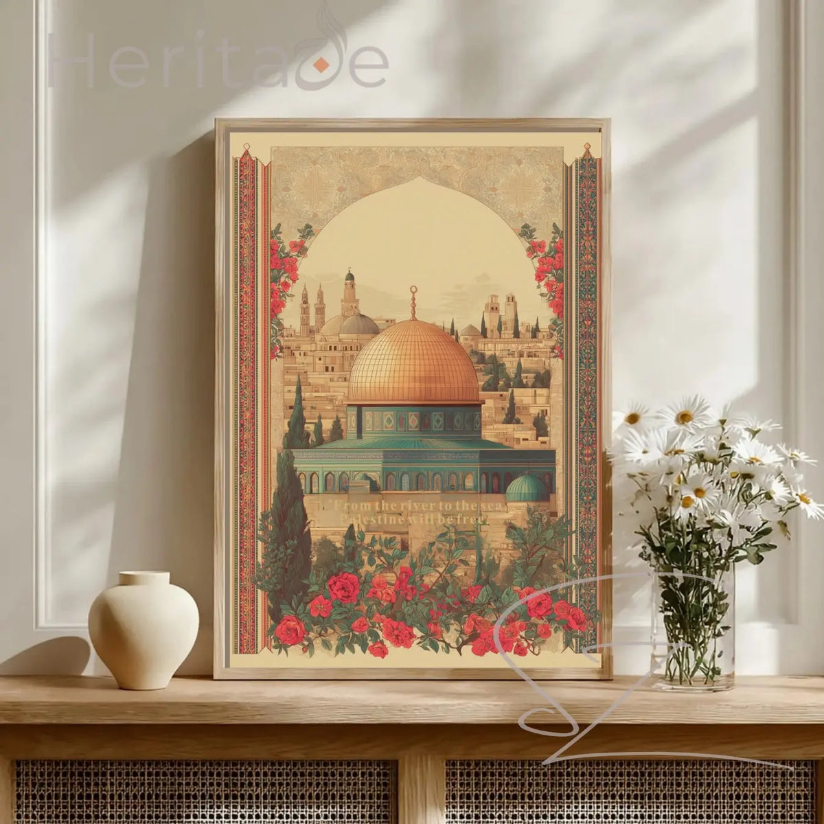 River to the Sea Palestine Poster - Heritage Islamic Solidarity Art - SZHeritage