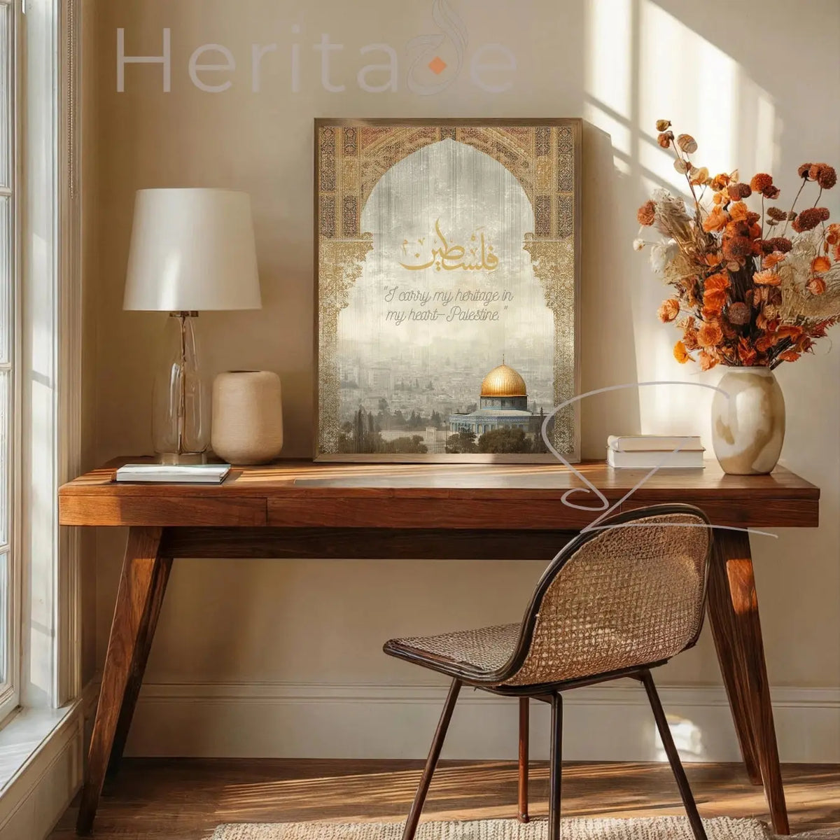 Heritage in My Heart Palestine Poster - Islamic Solidarity Wall Art - SZHeritage