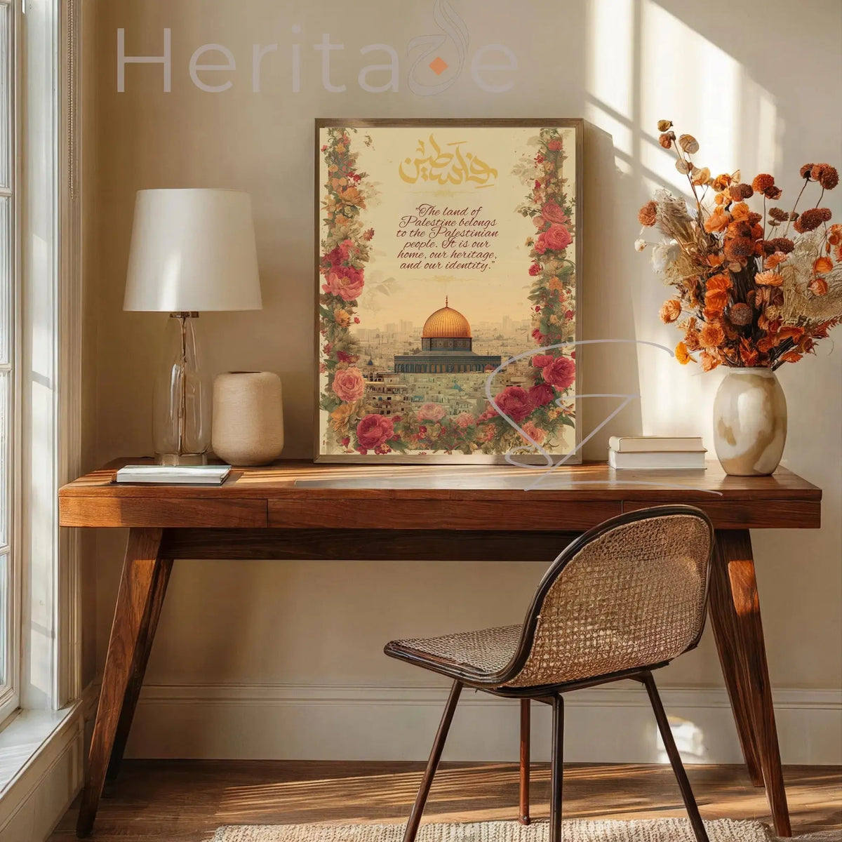 Land of Palestine Heritage Poster - Ancestral Roots Islamic Wall Art - SZHeritage