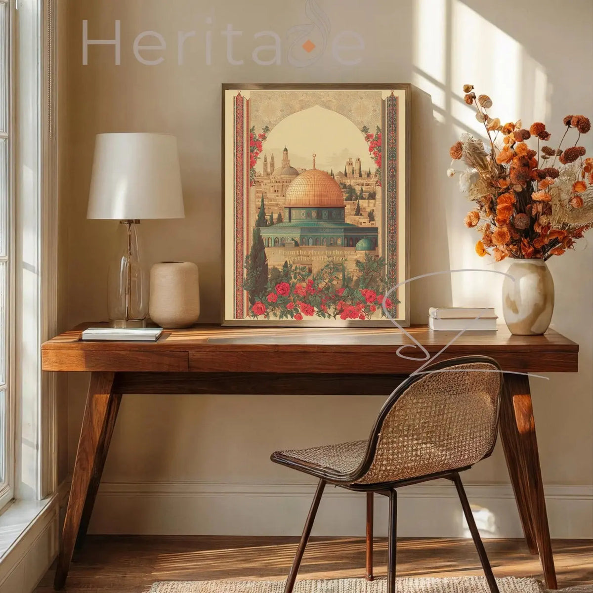 River to the Sea Palestine Poster - Heritage Islamic Solidarity Art - SZHeritage