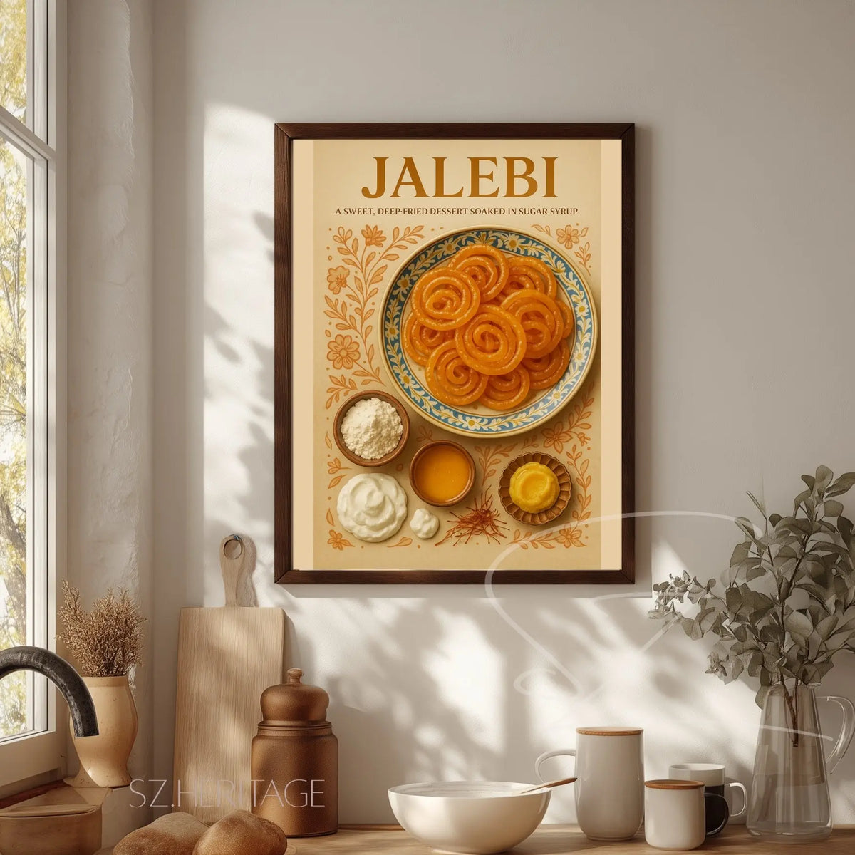 Jalebi Kitchen Wall Art Poster - Desi Heritage Dessert Print - SZHeritage