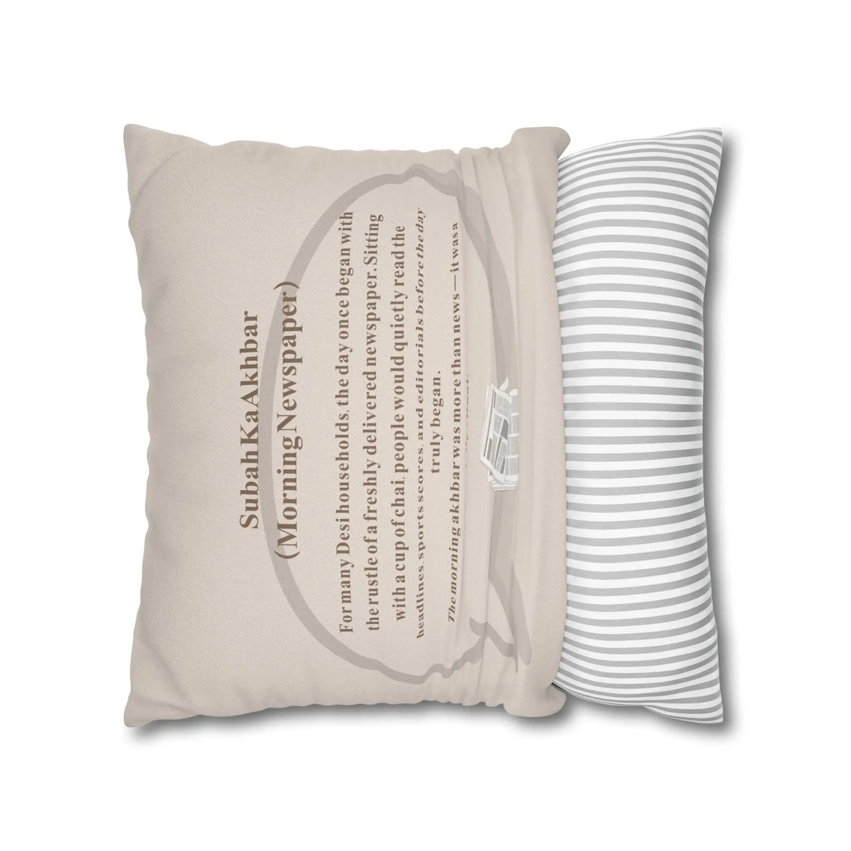 Morning News  – Subah Ka Akhbar Cushion Cover – South Asian Home Decor – Desi Humor Pillow – Cultural Gift Printify