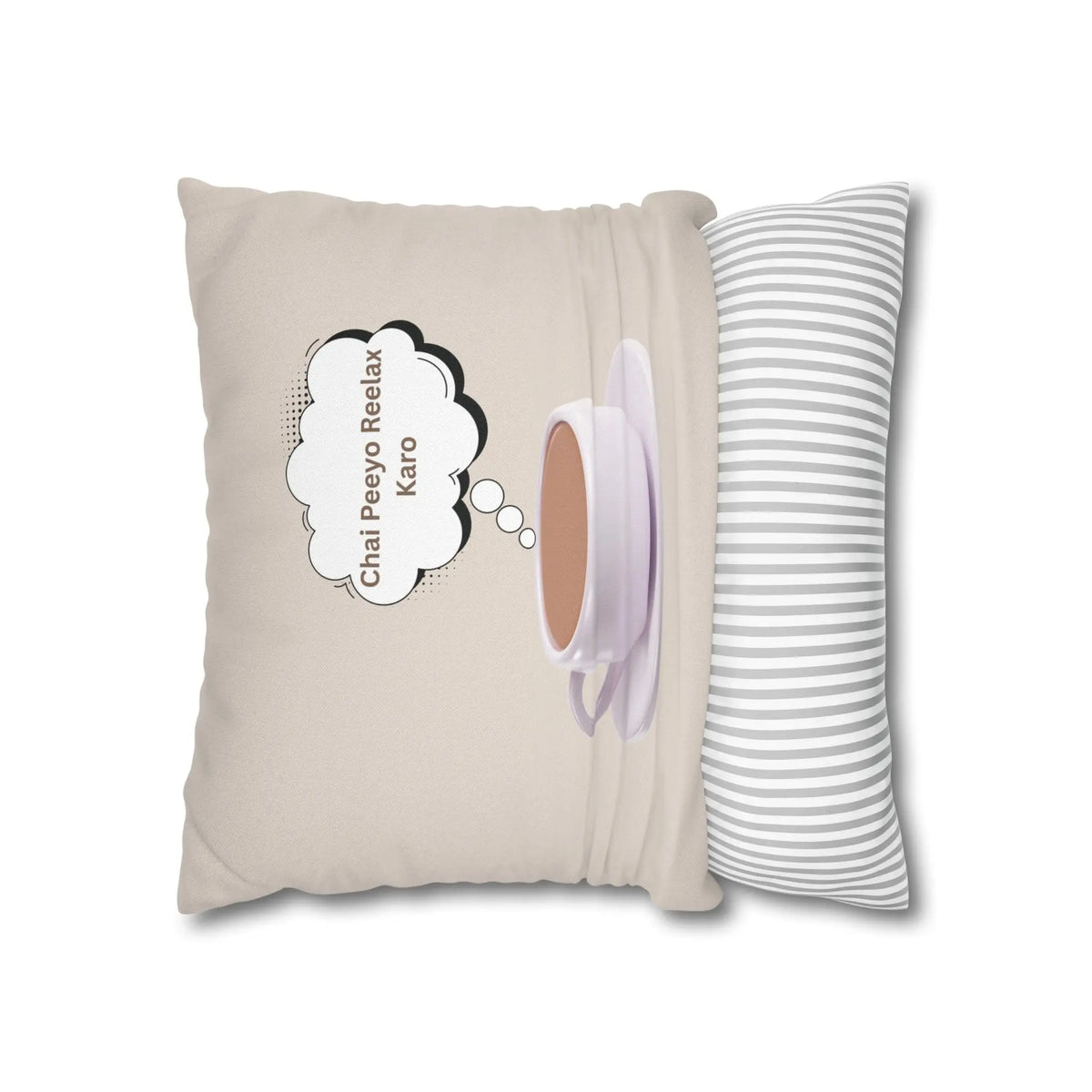 Drink Tea and Relax – Relax Mood – Chai Piyo Relax Karo Cushion  Cover– South Asian Home Decor Printify