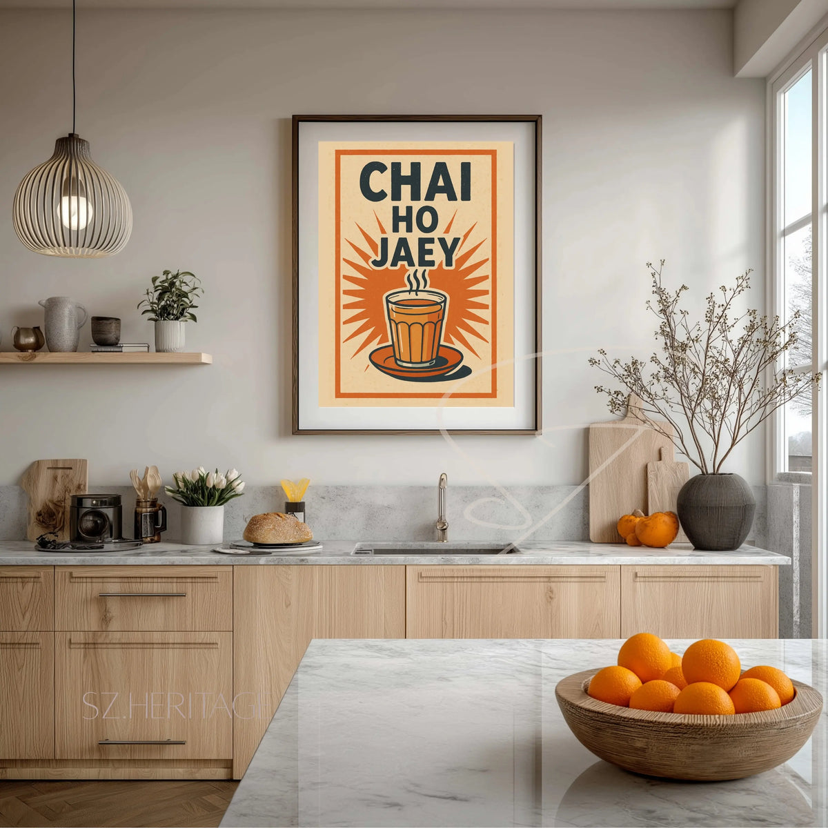 Chai Ho Jaey? – Retro Invitation Wall Art – Vibrant Kitchen Decor   – Nostalgic Tea Time Poster Printify