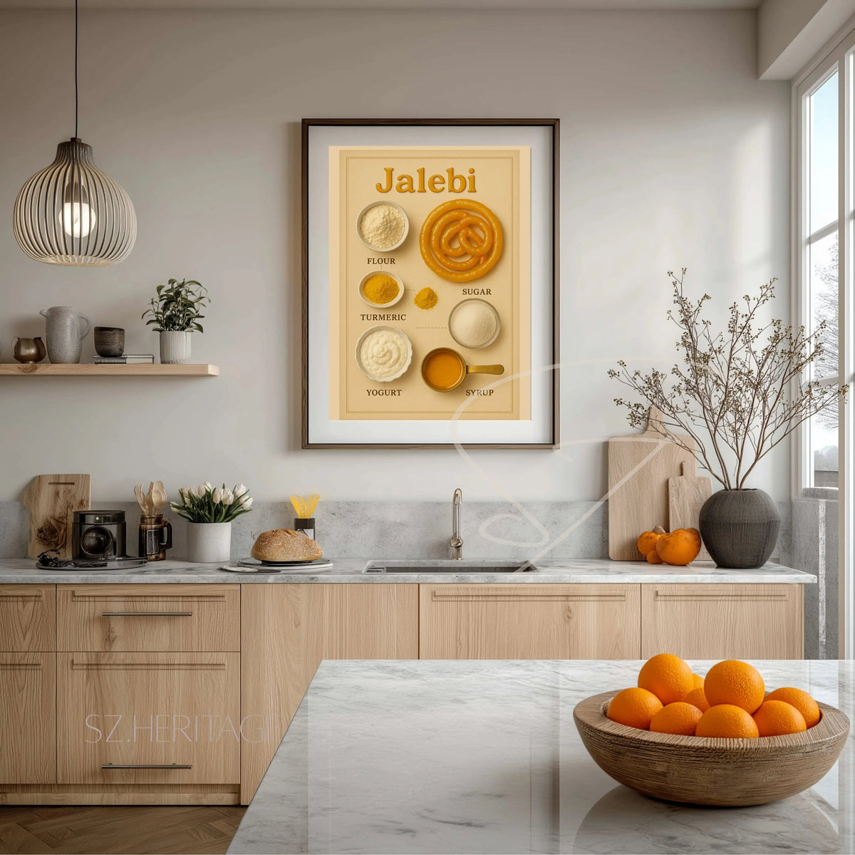 Jalebi Retro Kitchen Poster - Bold Desi Heritage Dessert Wall Art - SZHeritage
