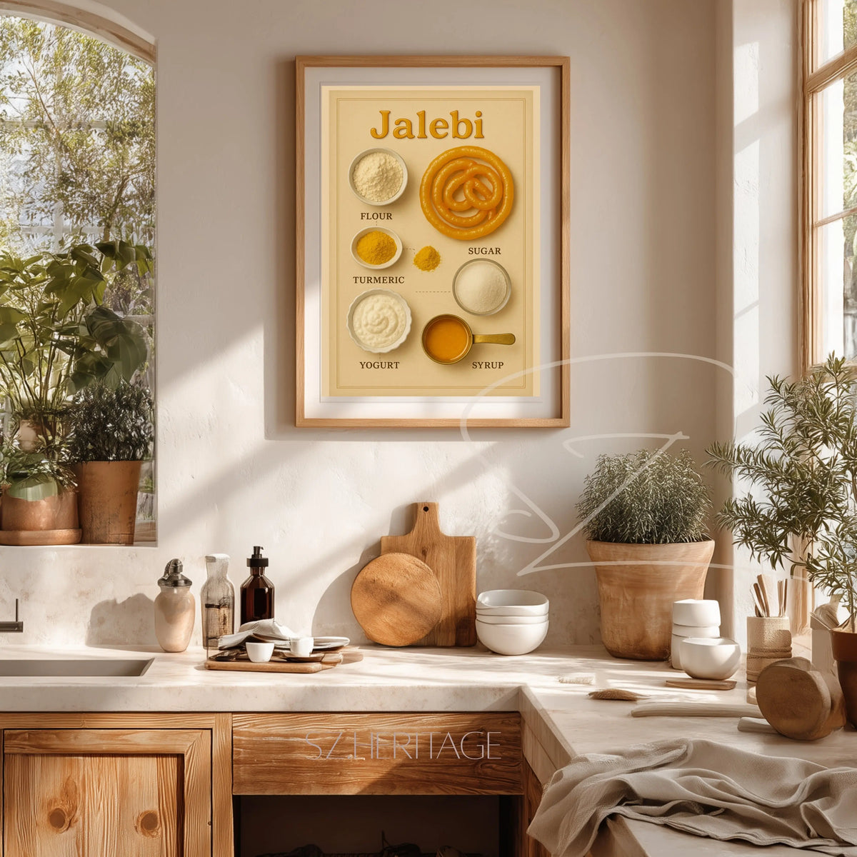 Jalebi – Retro Kitchen Wall Art – Vibrant Cultural Home Accent – Bohemian Vibes – Nostalgic South Asian Food Poster Printify