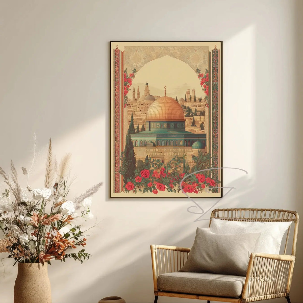 River to the Sea Palestine Poster - Heritage Islamic Solidarity Art - SZHeritage
