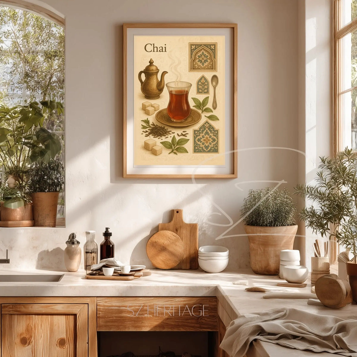 Kehwa Chai Kitchen Wall Art - Desi Heritage Tea Poster Print - SZHeritage