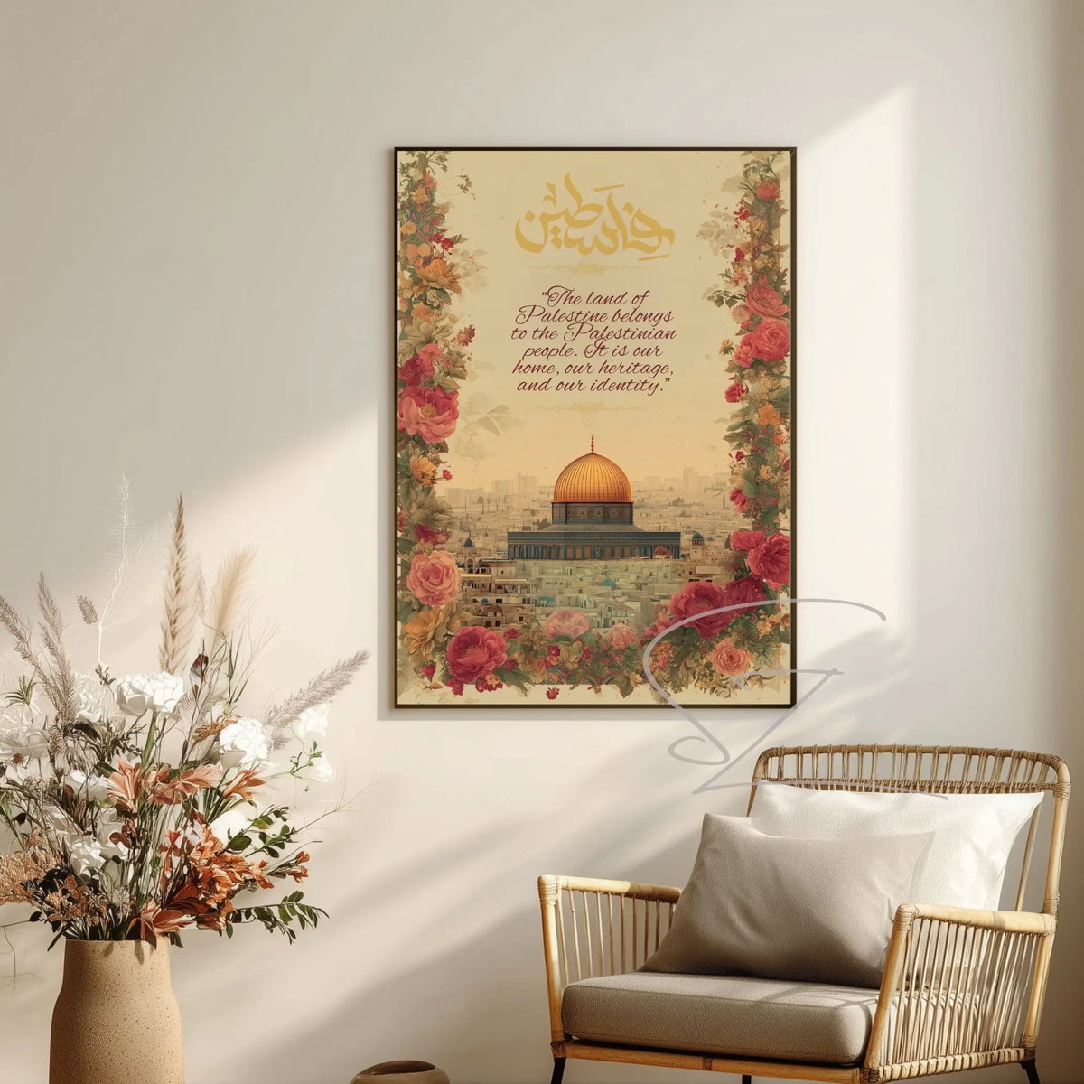 Land of Palestine Heritage Poster - Ancestral Roots Islamic Wall Art - SZHeritage