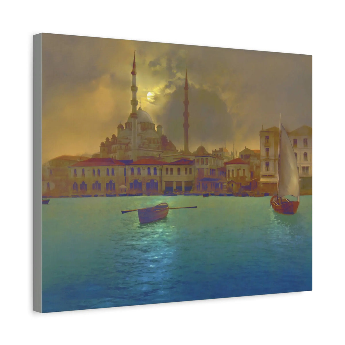 Istanbul Moonlight Mosque Canvas - Islamic Architecture Wall Art - SZHeritage