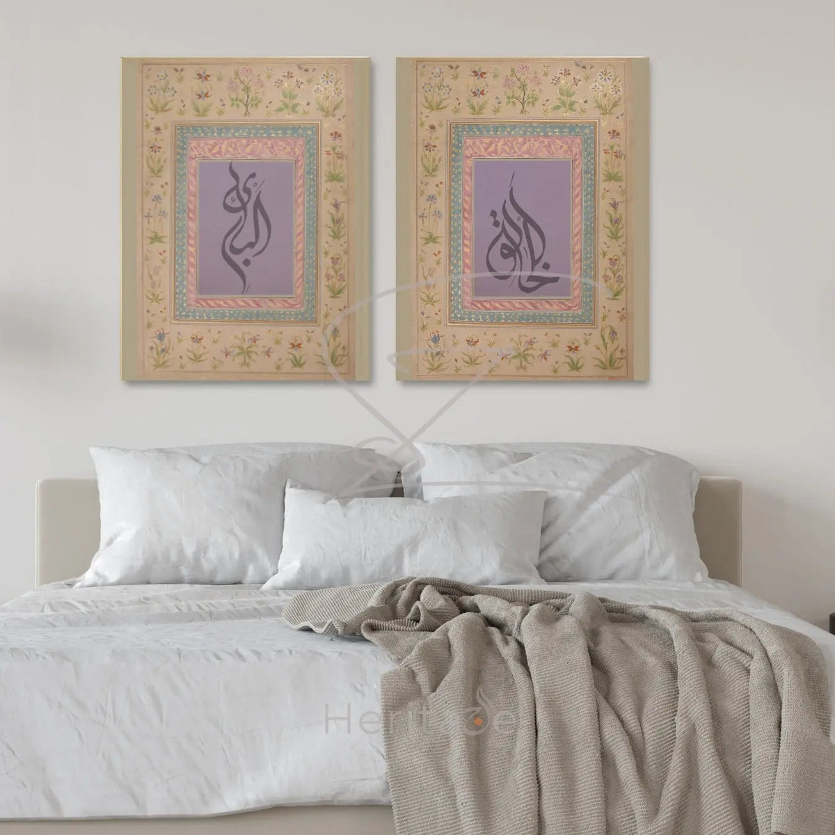 Al Khaaliq-Al Baari-Group Art- Islamic Calligraphy - Stretched Canvas Printify