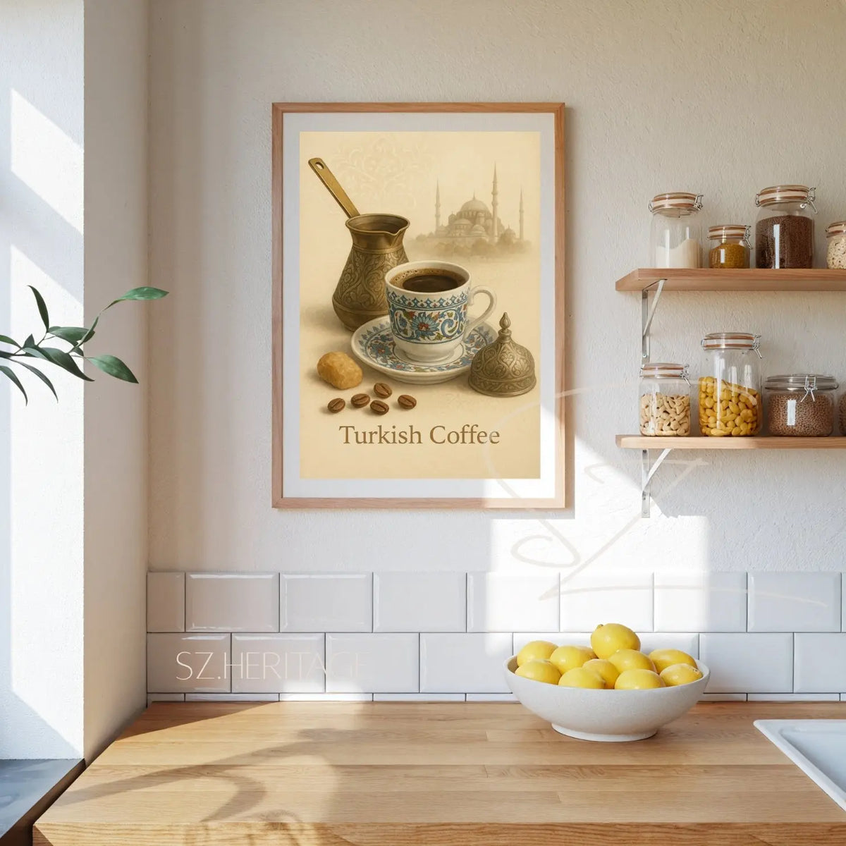 Turkish Coffee Retro Kitchen Poster - Desi Heritage Wall Art - SZHeritage