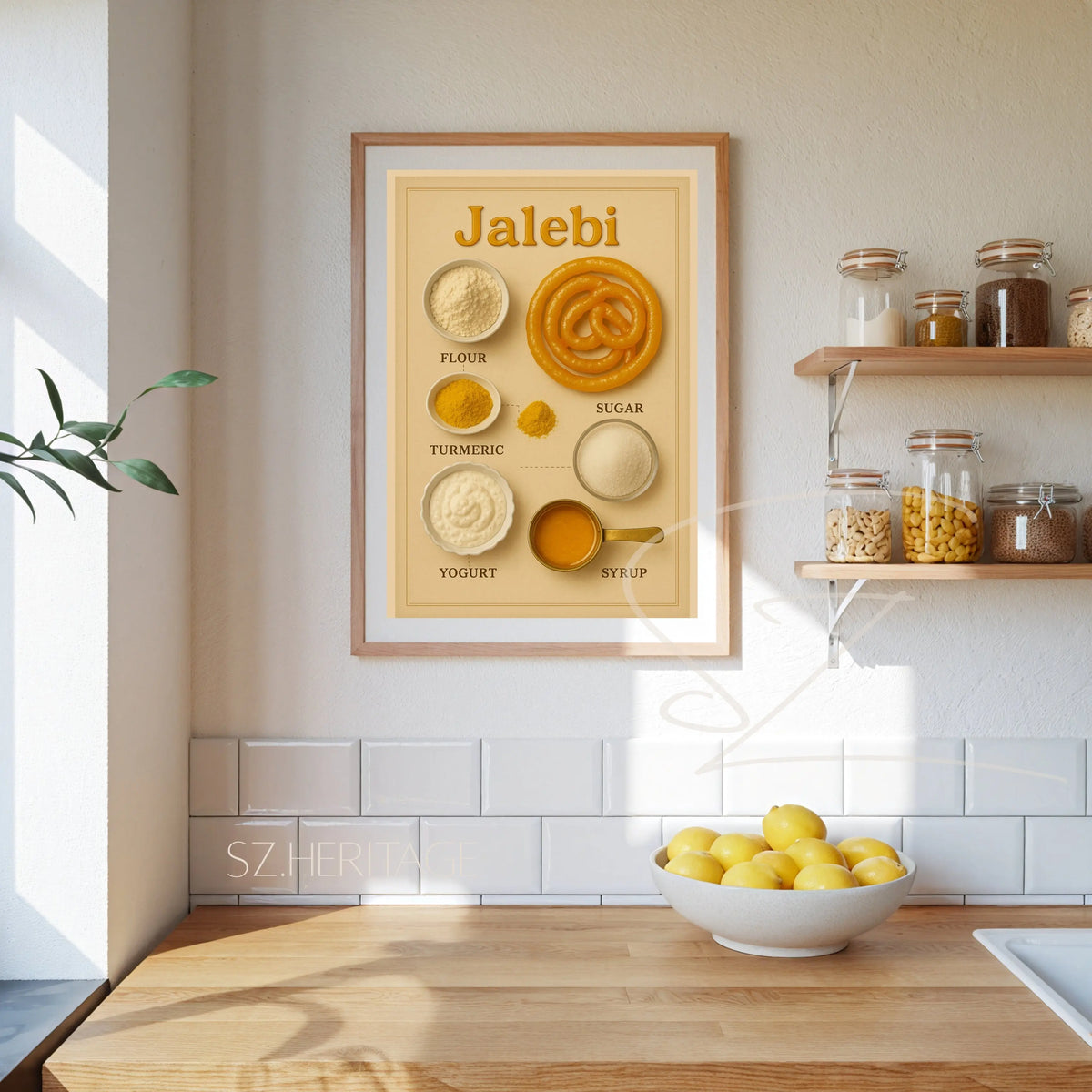 Jalebi Retro Kitchen Poster - Bold Desi Heritage Dessert Wall Art - SZHeritage