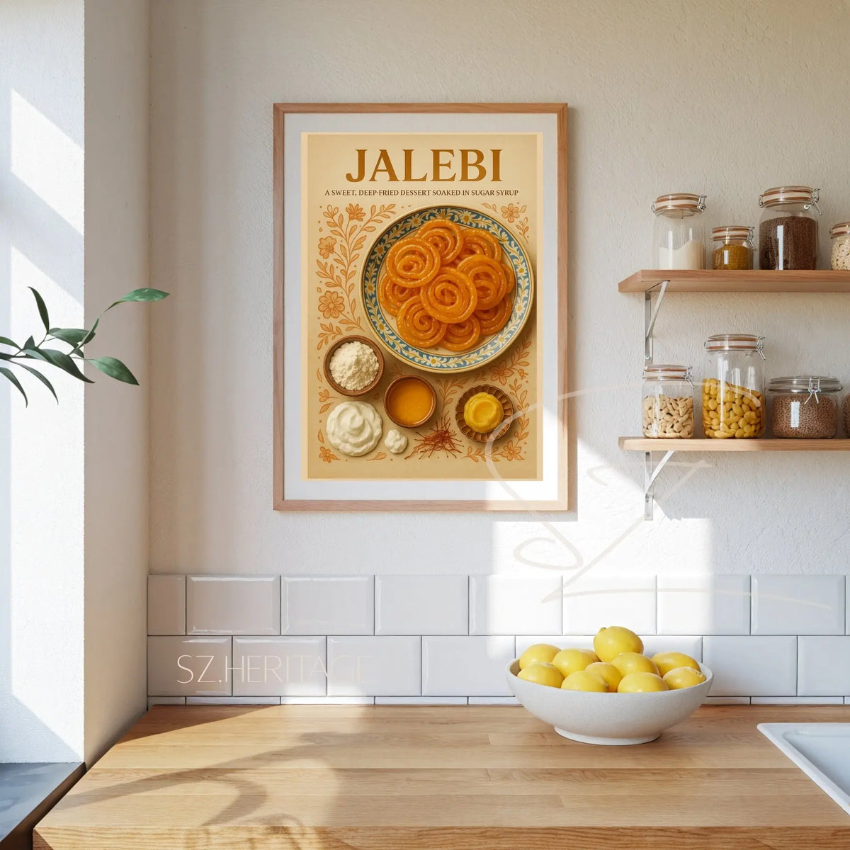 Jalebi Kitchen Wall Art Poster - Desi Heritage Dessert Print - SZHeritage