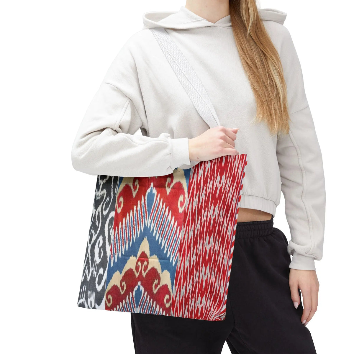 Boho Ikat Tribal Tote Bag - Ethnic Chevron Canvas Bag - SZHeritage