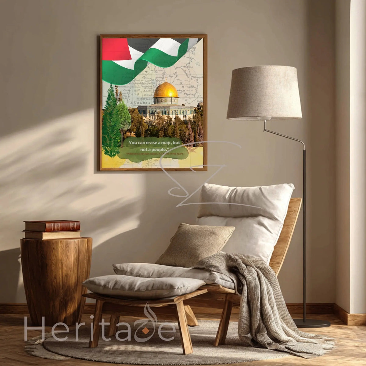 Heart Palestine Calligraphy Poster - Islamic Solidarity Wall Art - SZHeritage