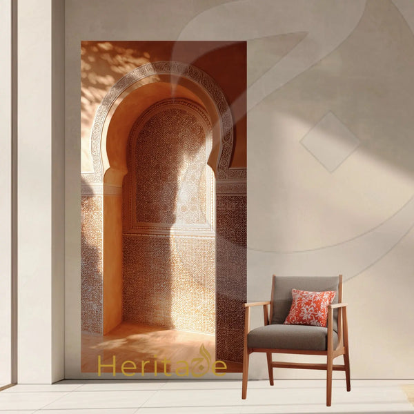 Moroccan Terracotta Arch Mural 36x72 - Peel and Stick Wall Mural - SZHeritage