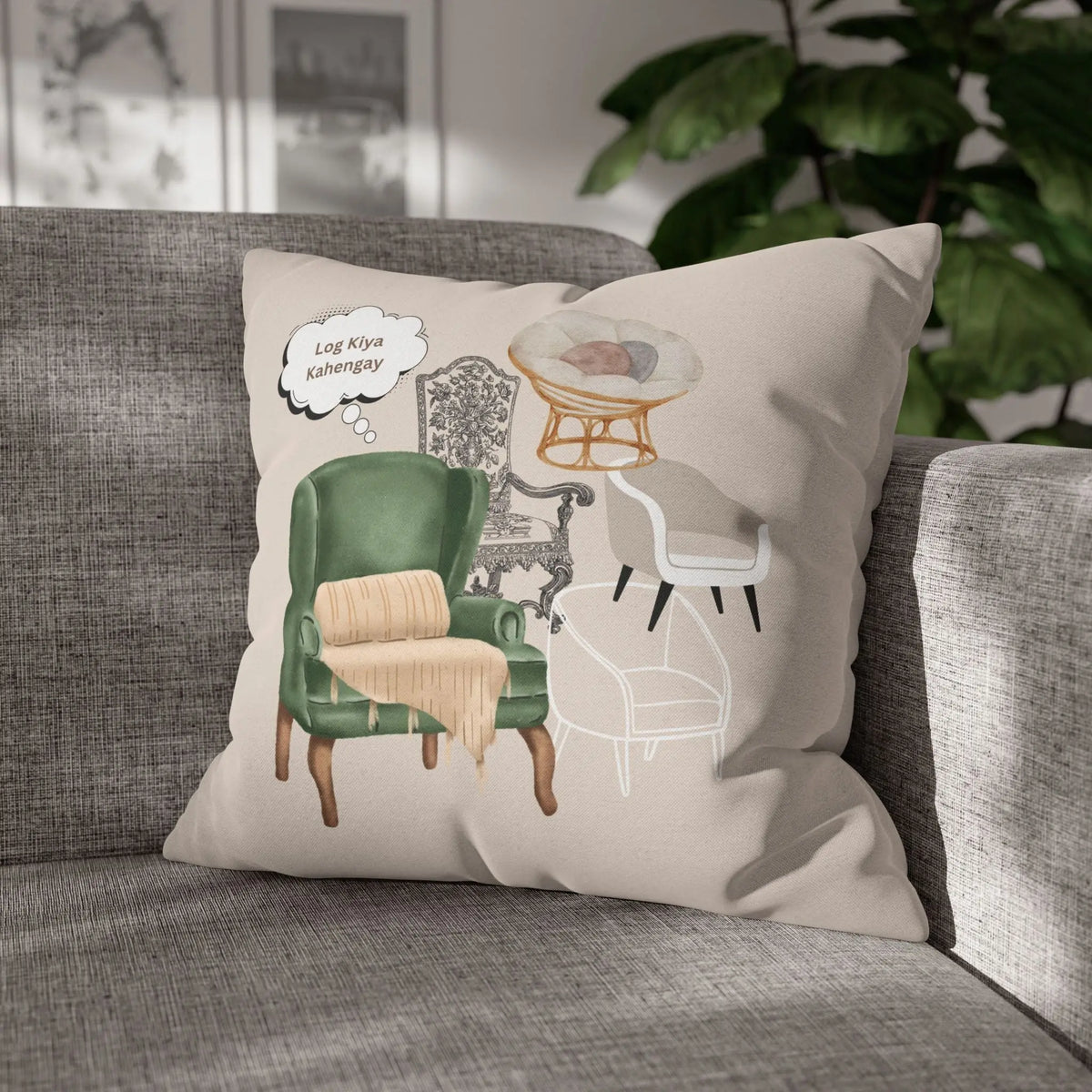 Log Kya Kahenge Cushion Cover – Desi Quote Home Decor Pillow – SZHeritage