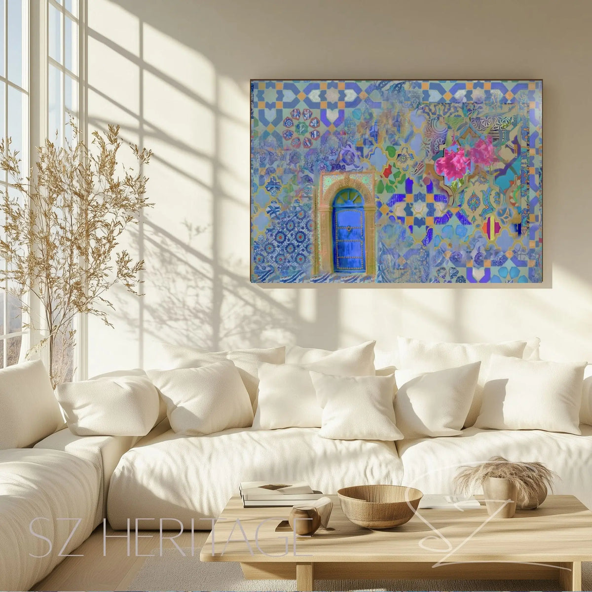 Moroccan Retreat – Arabesque Tile Mural | Heritage-Inspired Wall Art Printify