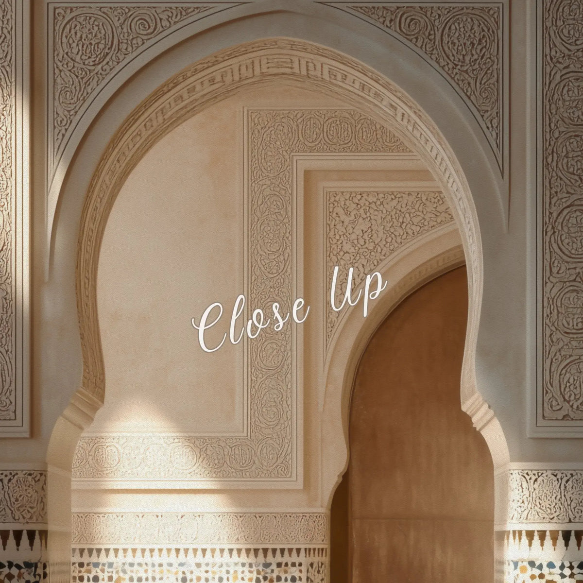Moroccan Archway Wall Mural 36x72 - Sunlit Riad Peel &amp; Stick - SZHeritage