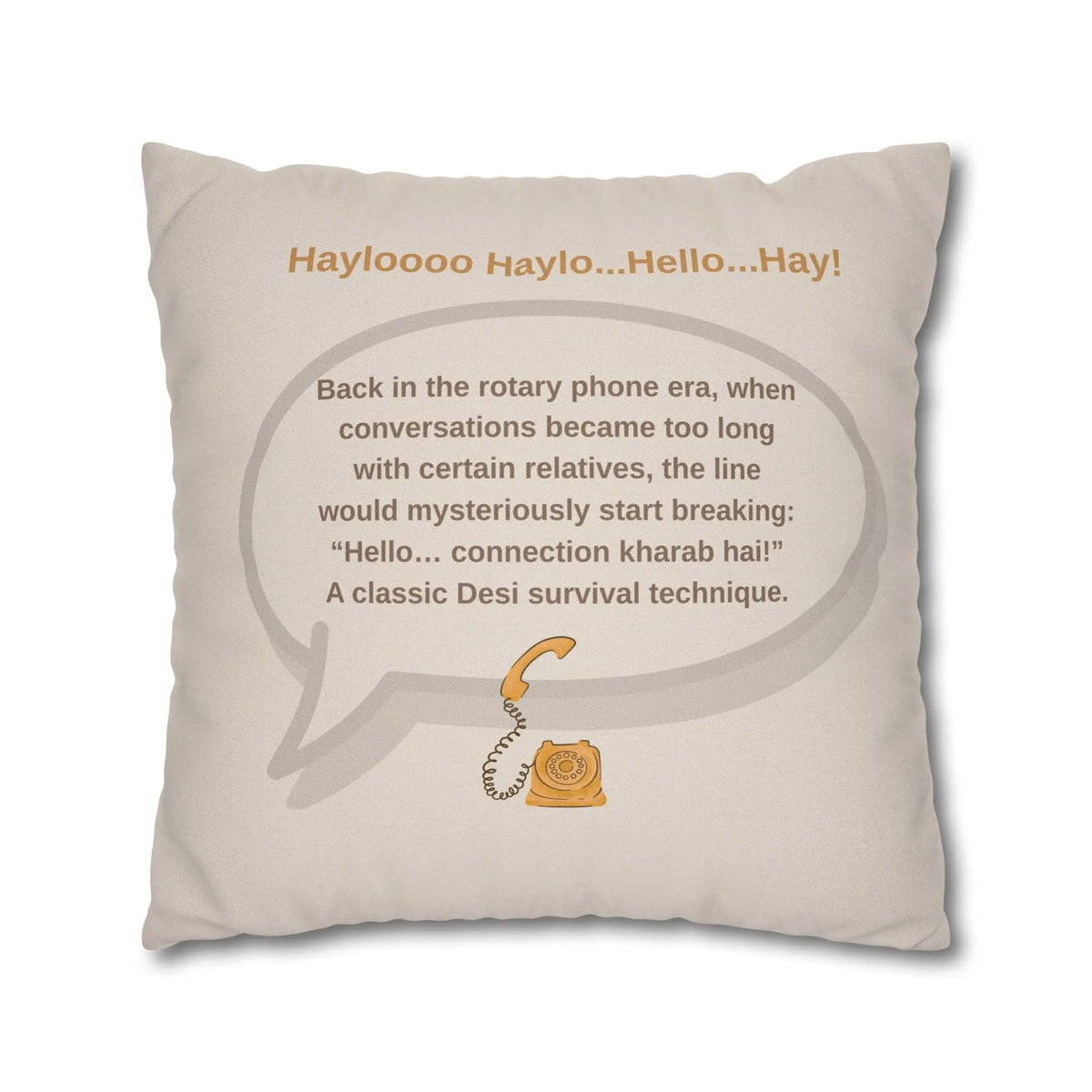Awaz Nahi Aa Rahi Cushion Cover – Funny Desi Decor Pillow – SZHeritage
