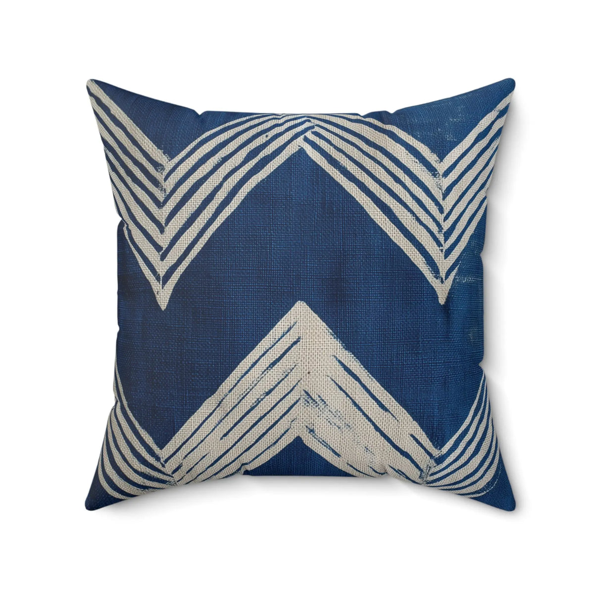 Navy Geometric Faux Suede Cushion - Modern Throw Pillow - SZHeritage