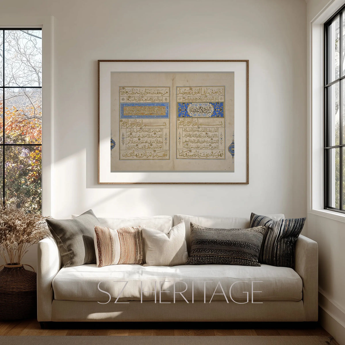 Surah Al Qariah-Ottoman Qur’an Manuscript 1517 Istanbul – Antique Islamic Calligraphy Wall Art -Historic Quran Page - Museum Style Islamic Decor Heritage