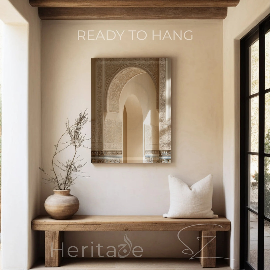 Moroccan Arch Canvas Wall Art - Zellij Tile Islamic Decor - SZHeritage