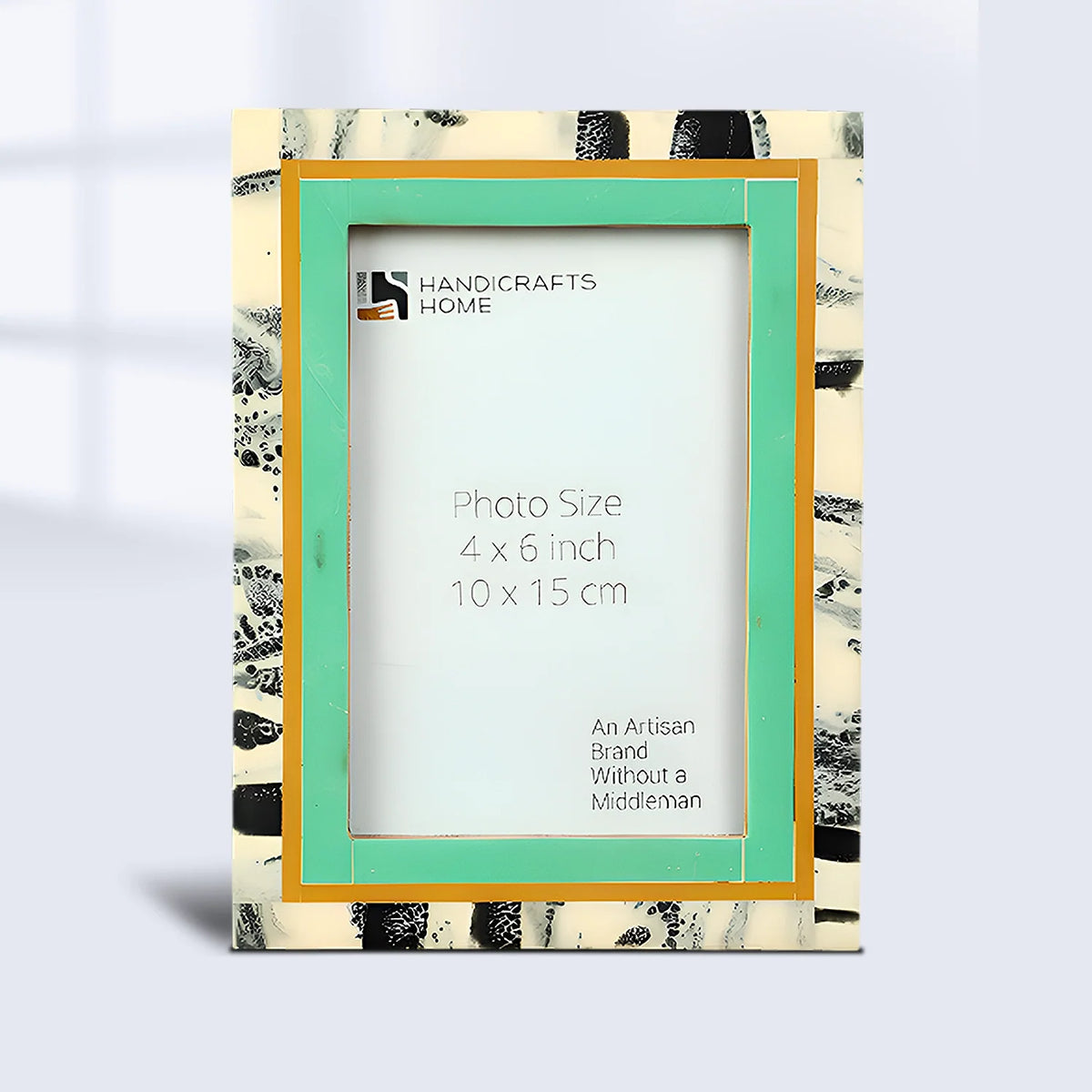 Picture Frames Abstract Ink Art Collection Resin Inlay - Green, 4x6 &amp; 5x7
