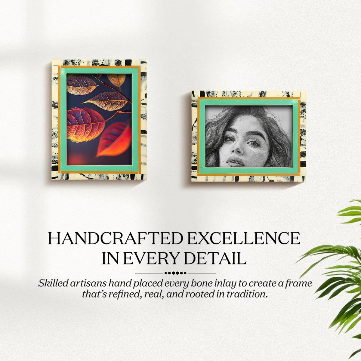 Picture Frames Abstract Ink Art Collection Resin Inlay - Green, 4x6 &amp; 5x7