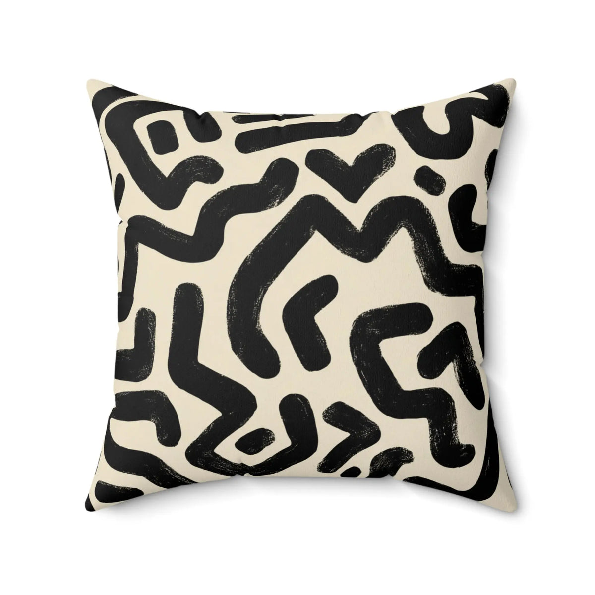 Abstract Linework Faux Suede Cushion - Modern Minimalist Throw Pillow - SZHeritage