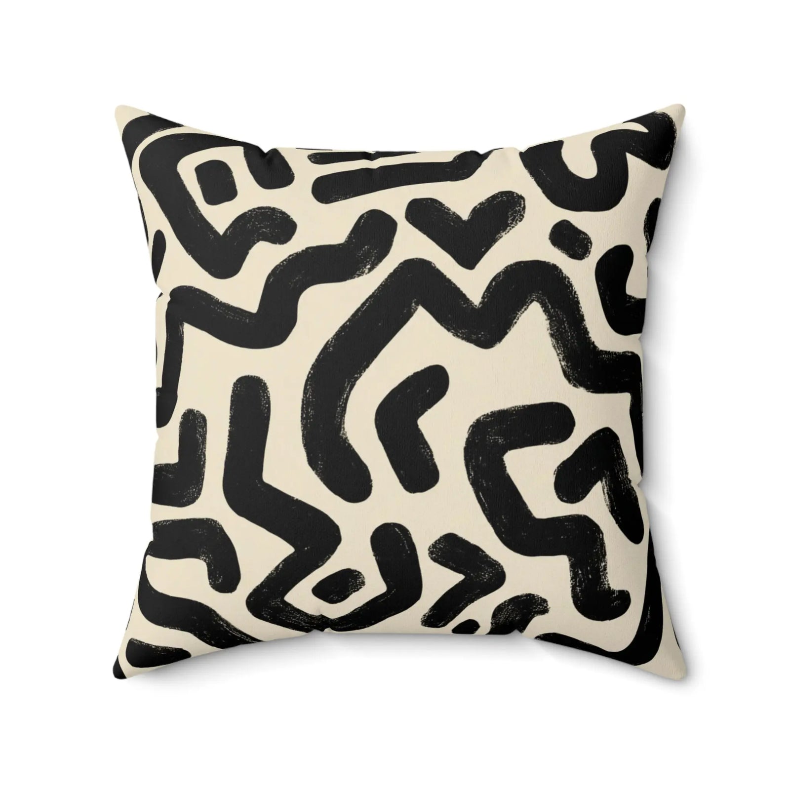 Abstract Linework Faux Suede Cushion - Modern Minimalist Throw Pillow - SZHeritage