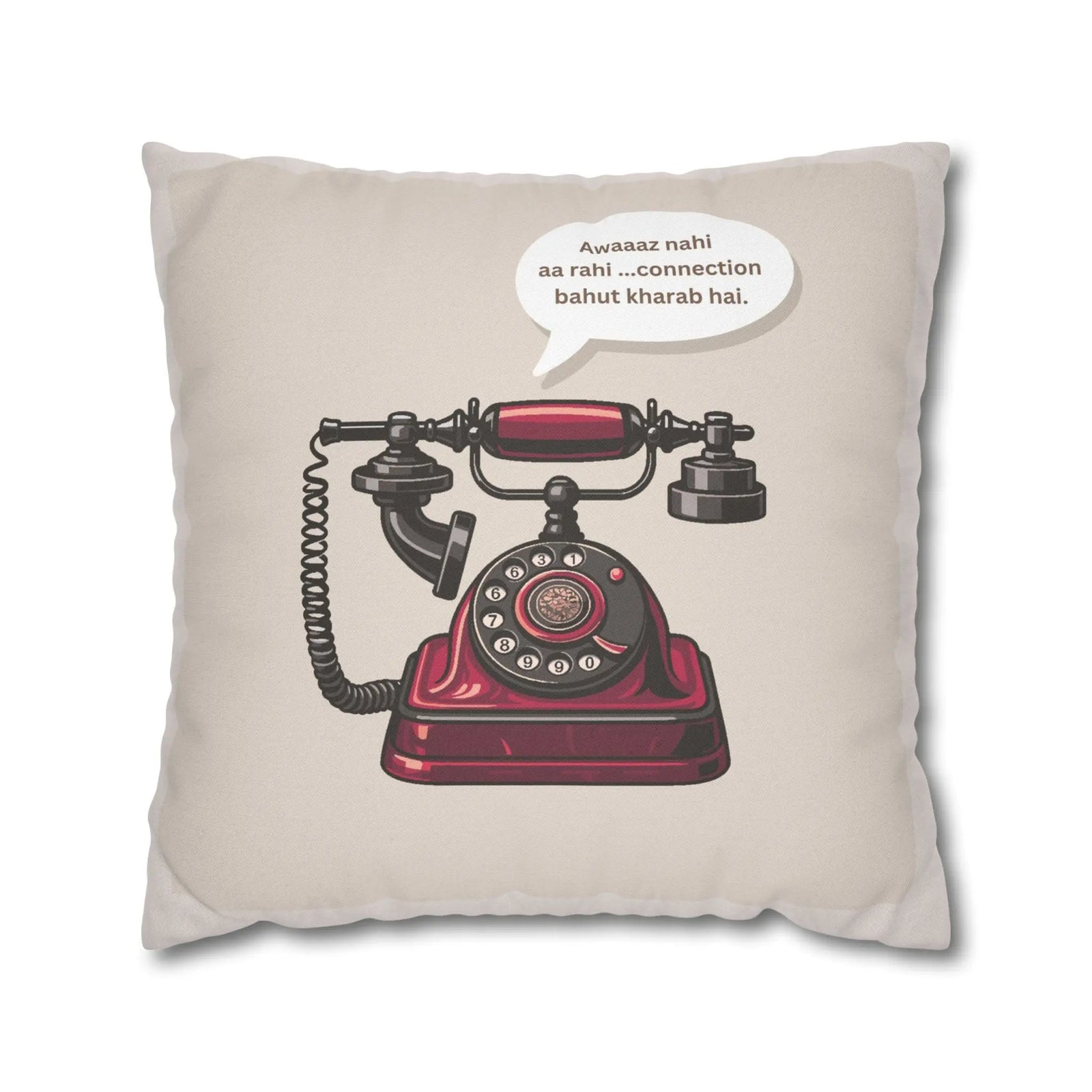 Awaz Nahi Aa Rahi Cushion Cover – Funny Desi Decor Pillow – SZHeritage
