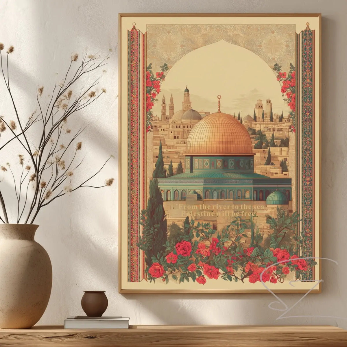 River to the Sea Palestine Poster - Heritage Islamic Solidarity Art - SZHeritage