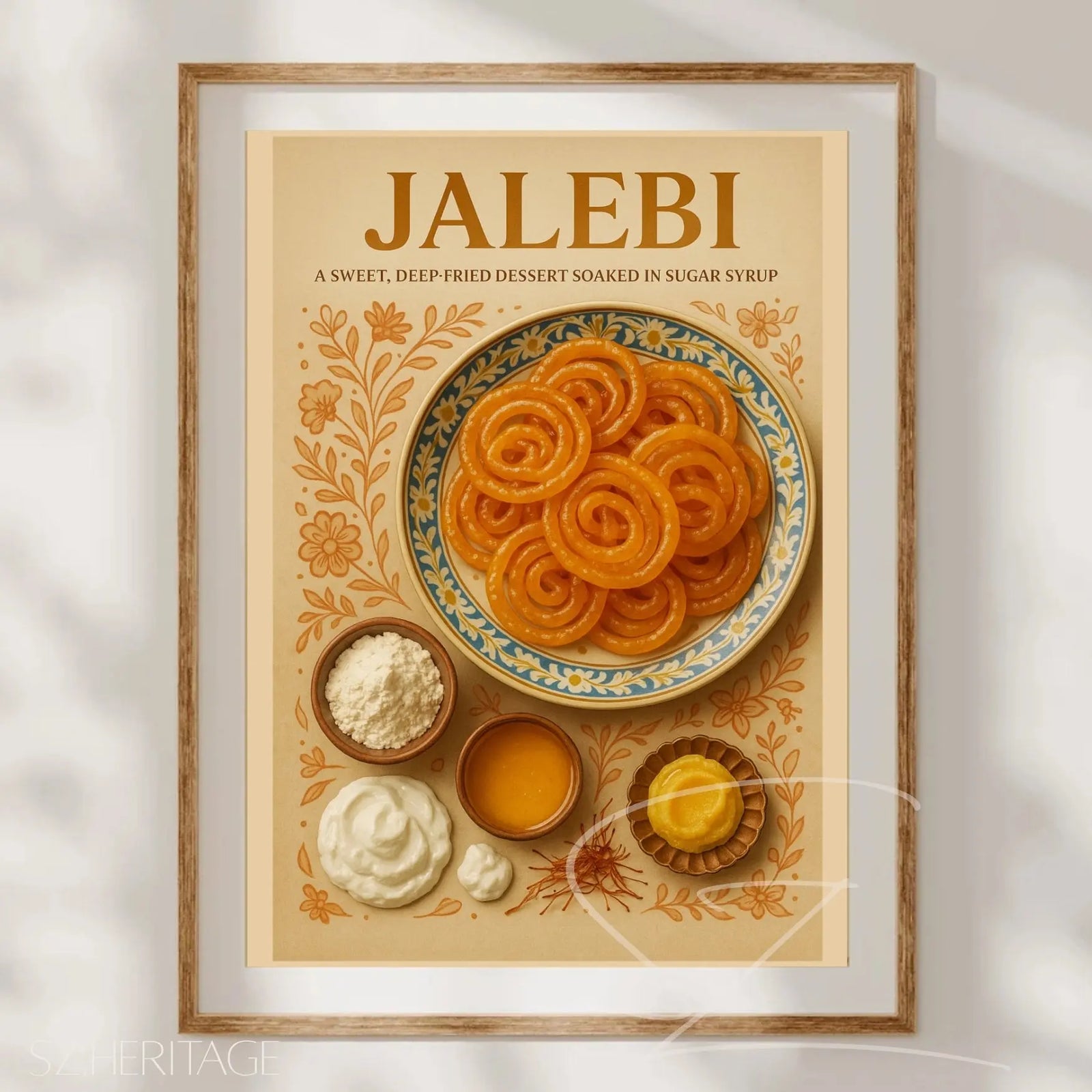Jalebi Kitchen Wall Art Poster - Desi Heritage Dessert Print - SZHeritage