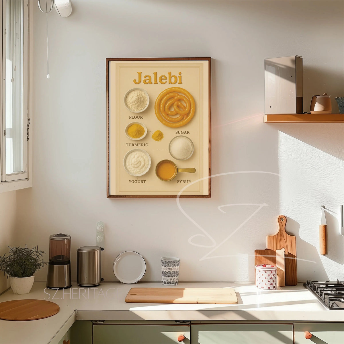Jalebi Retro Kitchen Poster - Bold Desi Heritage Dessert Wall Art - SZHeritage