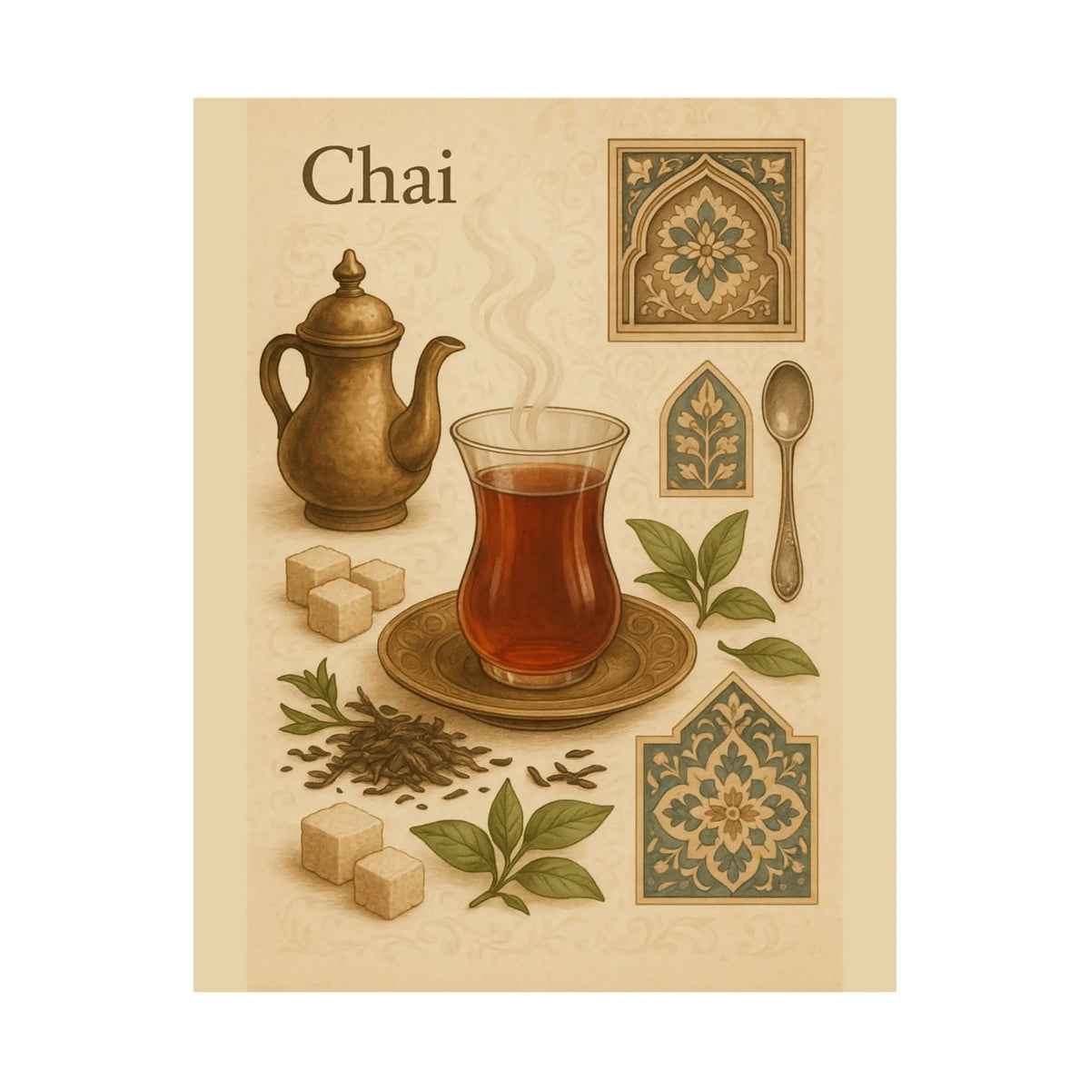 Kehwa Chai Kitchen Wall Art - Desi Heritage Tea Poster Print - SZHeritage