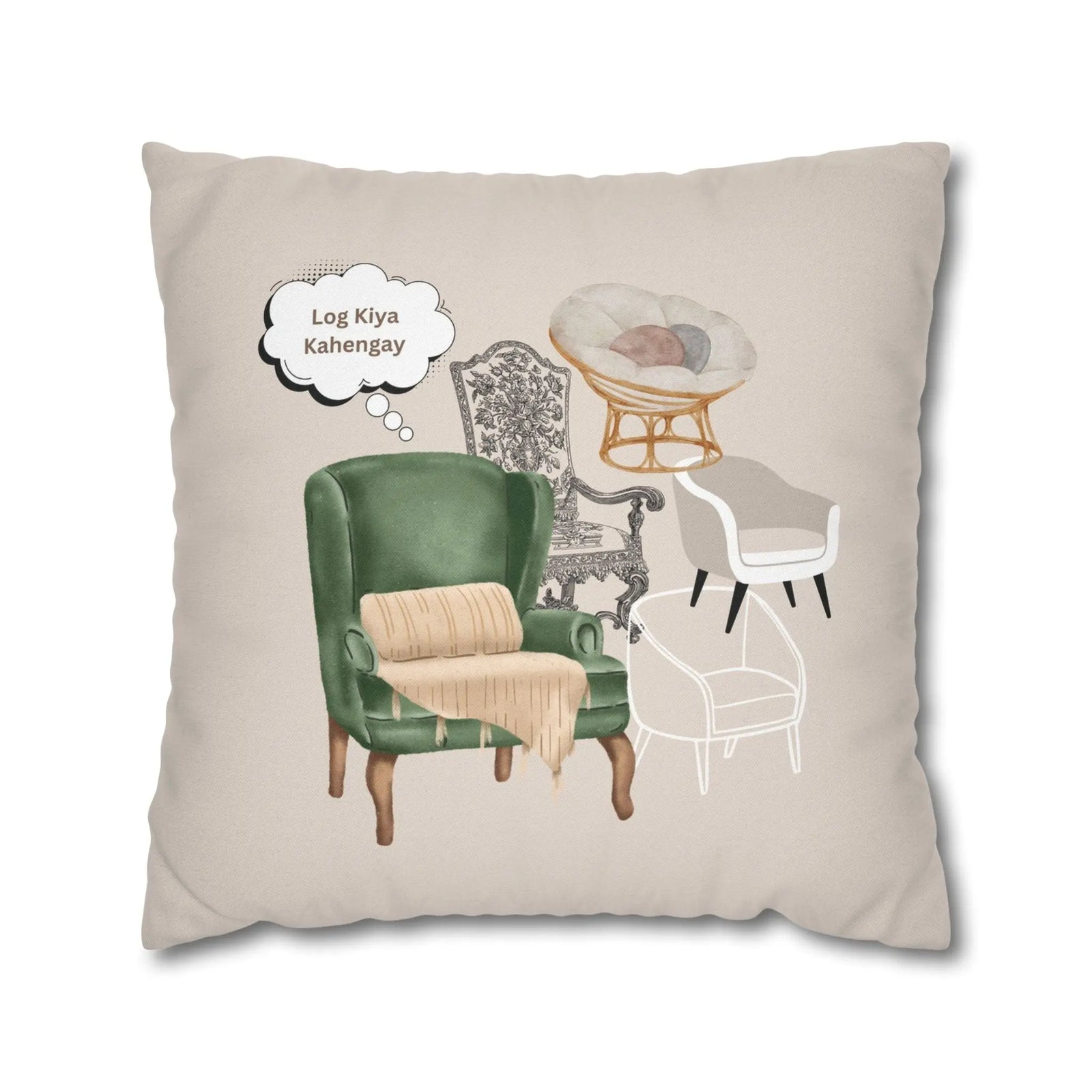 Log Kya Kahenge Cushion Cover – Desi Quote Home Decor Pillow – SZHeritage